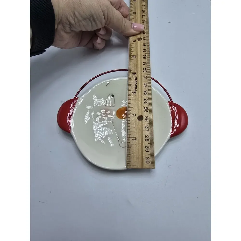 Vintage Dept 56 Snowman Candy Dish/Trinket Dish/Spoon Rest 5.5” RARE